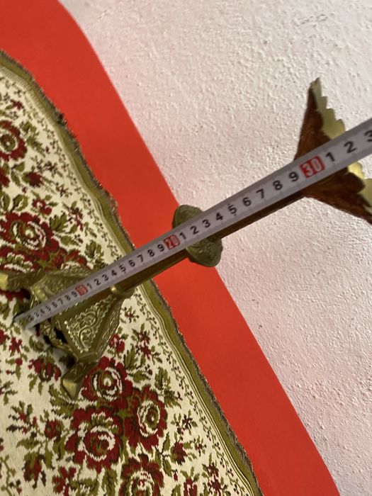 Винтидж френски месингов свещник с ръчна орнаментика 1950-те