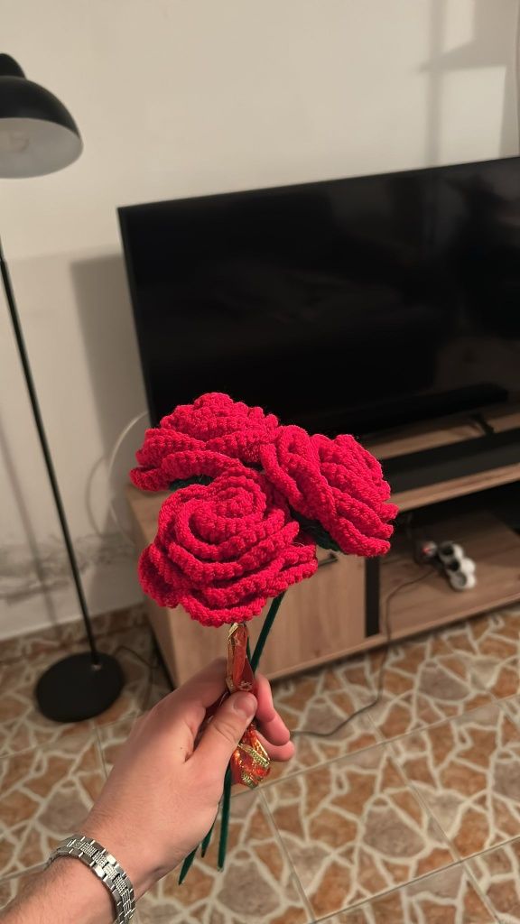 Genți, flori, buchete de flori crosetate, handmade