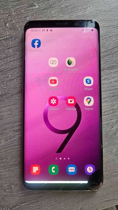 Samsung Galaxy S9 смартфон 64GB DUAL Sim, счупен дисплей и гръб