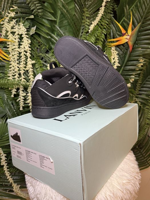 Lanvin Curb Suede Black White