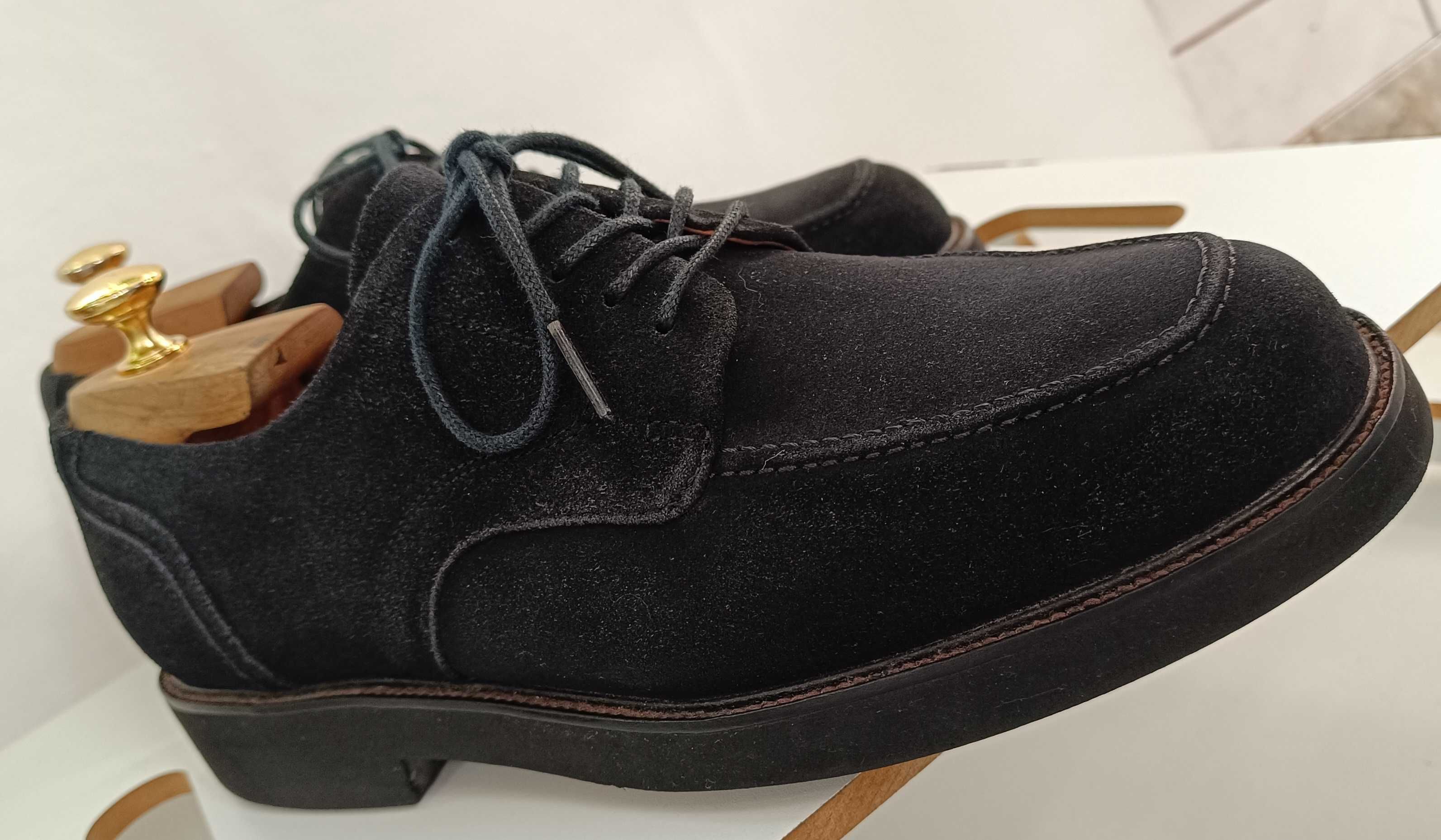 Pantofi derby 42.5 43 split toe Rockport piele naturala moale suede