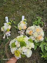 Aranjamente florale, buchete mireasa, nasa, lumânări botez nunta