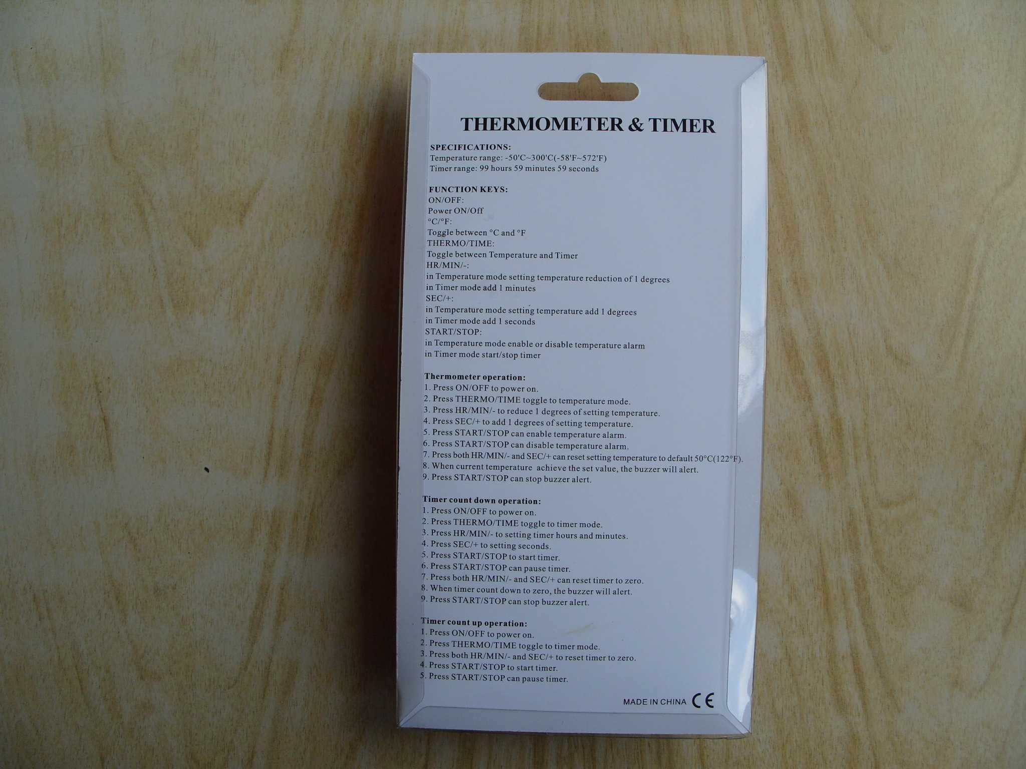 Готварски термометър TA278, с таймер и сонда. Българско упътване