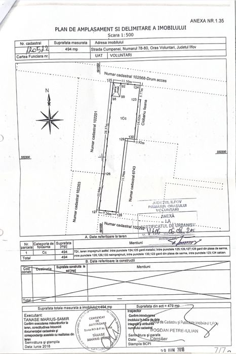 Teren intravilan 494mp Voluntari cu certificat de urbanism P±2