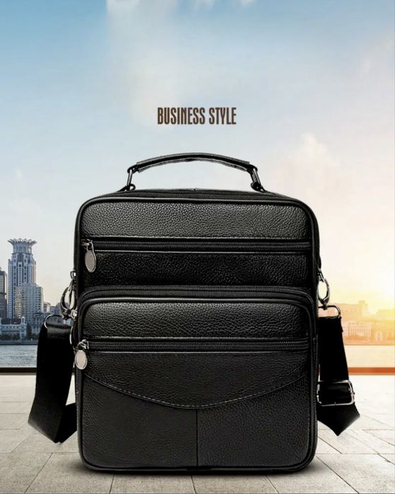 Мъжка кожена работна чанта/Елегантна и стилна, кафява естествена кожа!