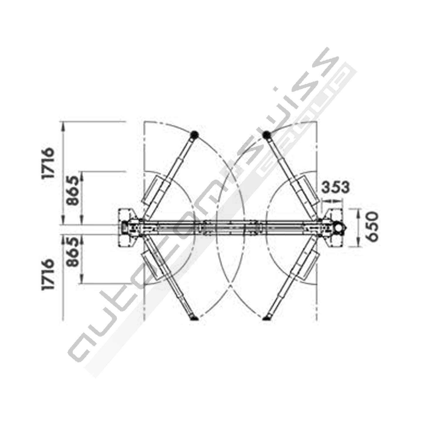 Elevator 2 Coloane  de 6 tone REIHMANN RHM 260T cu traversa pe sus