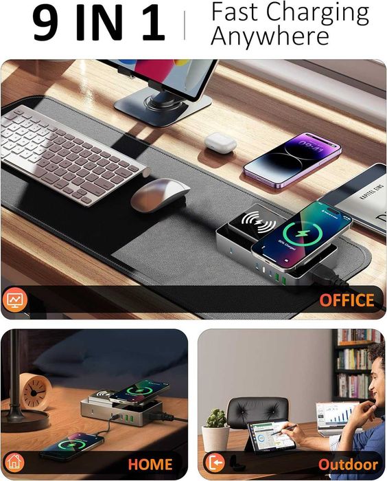 Statie de incarcare 320W 8 in 1 cu 2 incarcari wireless