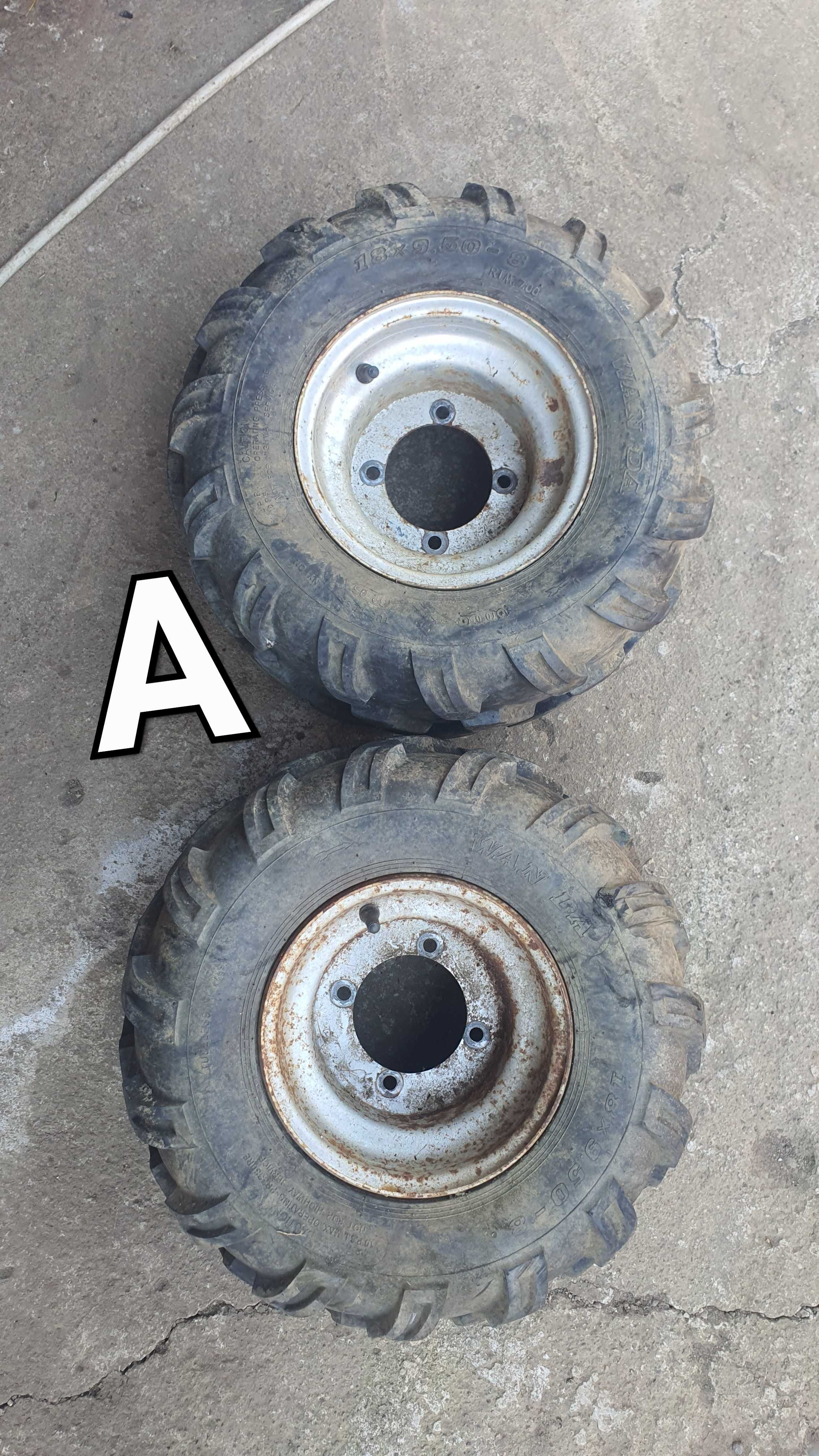 SET 2 BUC-Atv-18x9.50-8    19x7-8 Jante Anvelope Roți Cauciuc ATV-Quad
