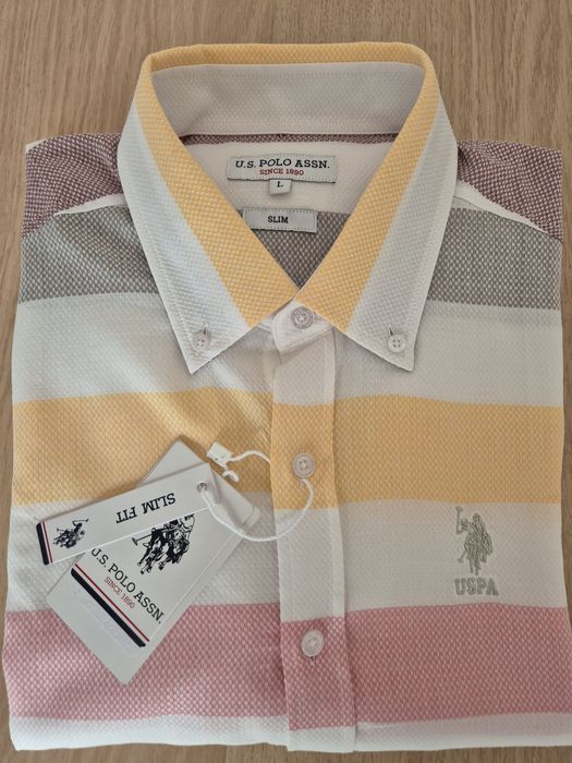 Нова мъжка риза размери L/slim fit/, U.S. POLO ASSN.