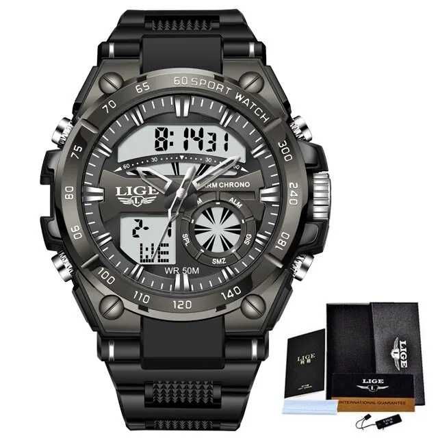 Водоустойчив кварцов мъжки часовник LIGE Sports Watch