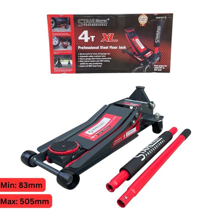 Нископрофилен Крик 4 тона Крокодил STAHLMAYER - XL 83-505мм.с 2 помпи