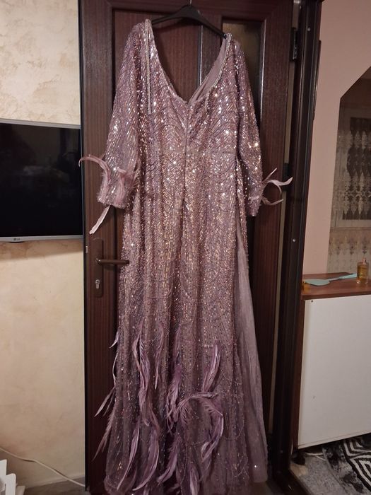 Rochie de ocazie pentru petrecere cu pietre pene