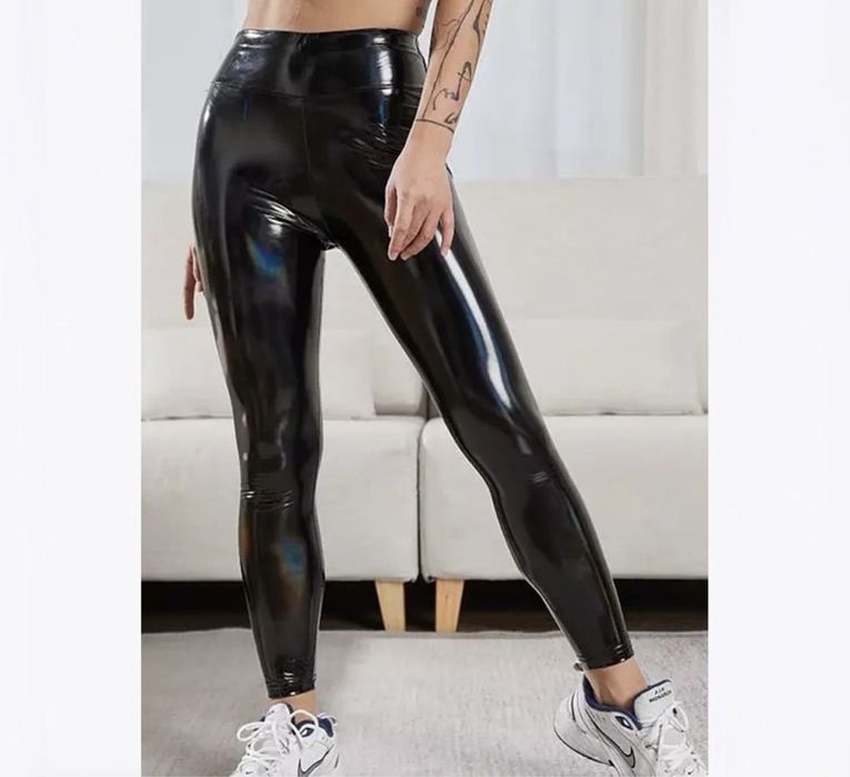 Colanți Termici din Piele cu Talie Înaltă & Banda sub Talpă