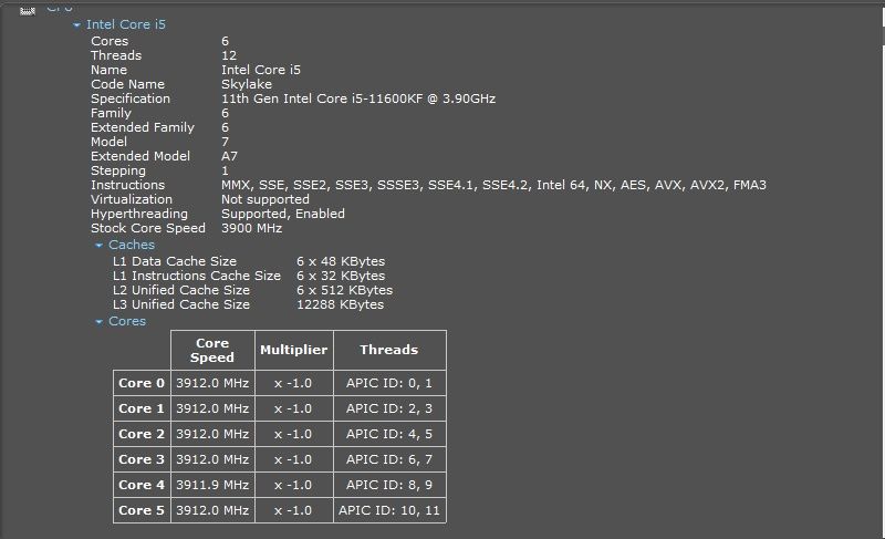 Calculator gaming Intel i5 11600KF 32GB RAM Geforce RTX 3060 12GB