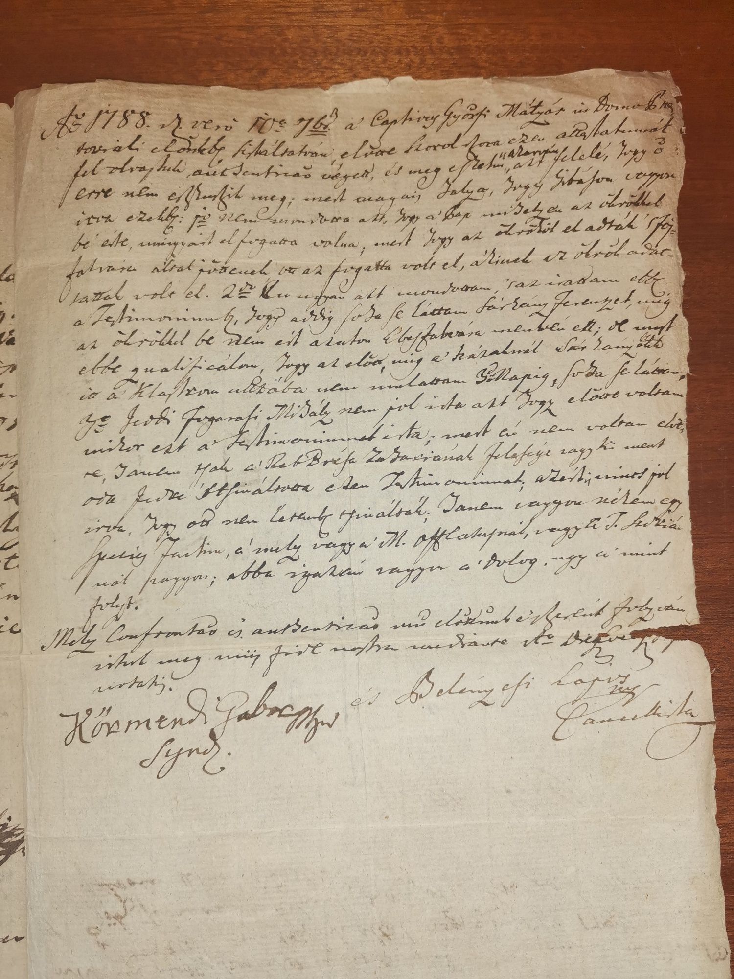 Document vechi din anul 1788