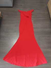 Официална червена рокля