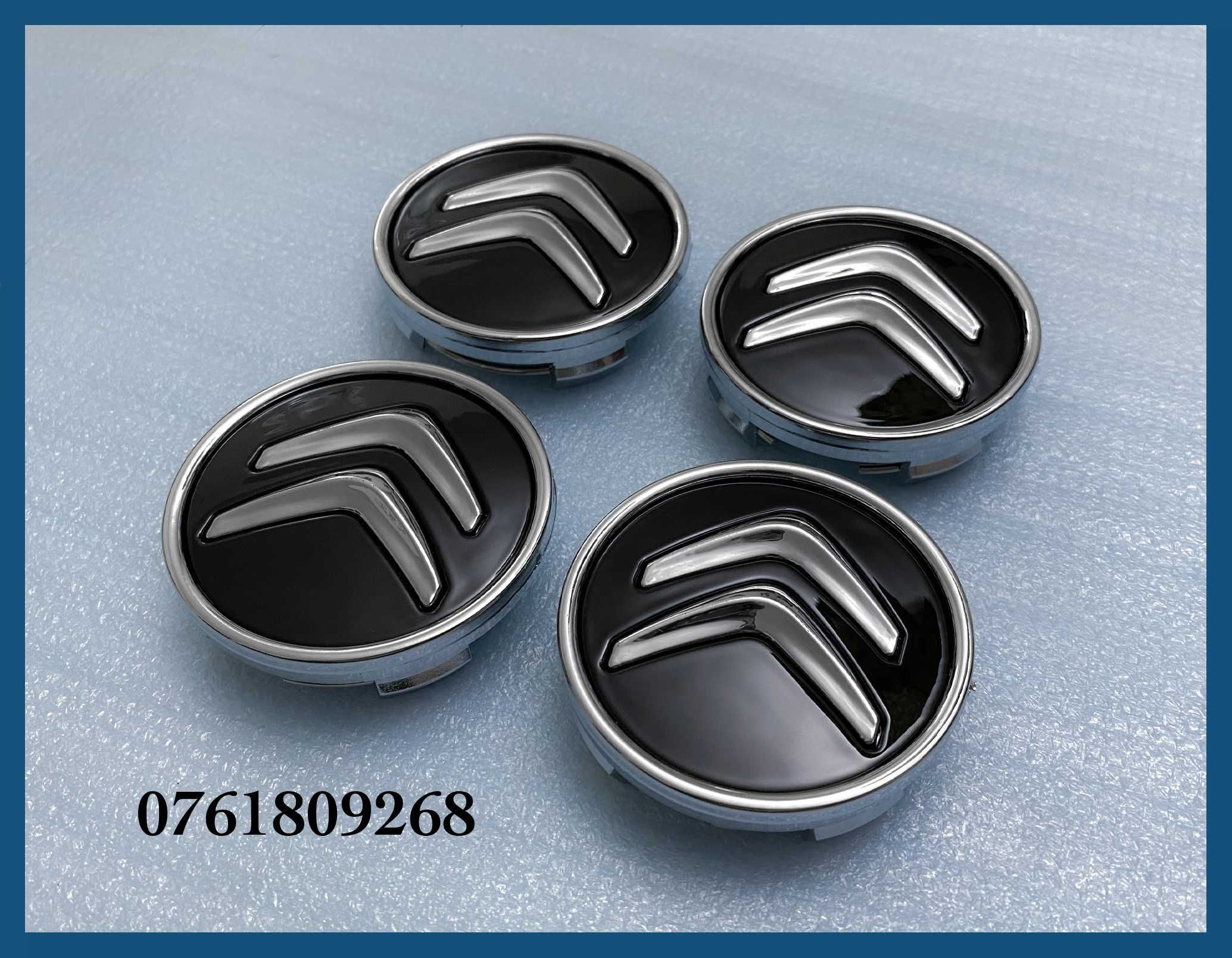 Set 4 capace negre 60mm jante aliaj Citroen