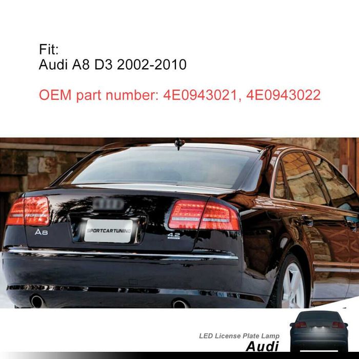 LED плафони регистрационен номер за Audi A8 D3