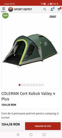 Cort camping coleman kobuk Valley 4 plus Nou !!