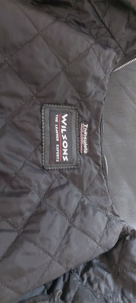 Thinsulate Wilsons Leather Biker Jacket Кожено яке телешки бокс