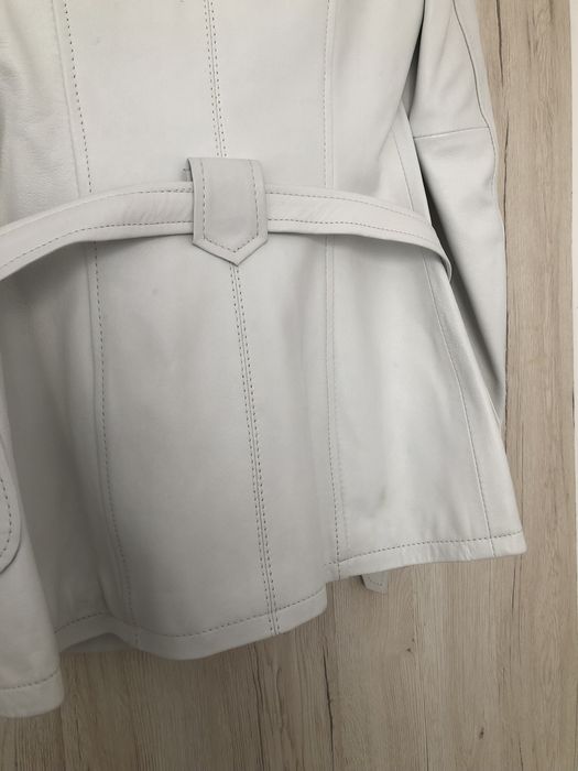 Jachetă albă de damă 100% piele naturală
