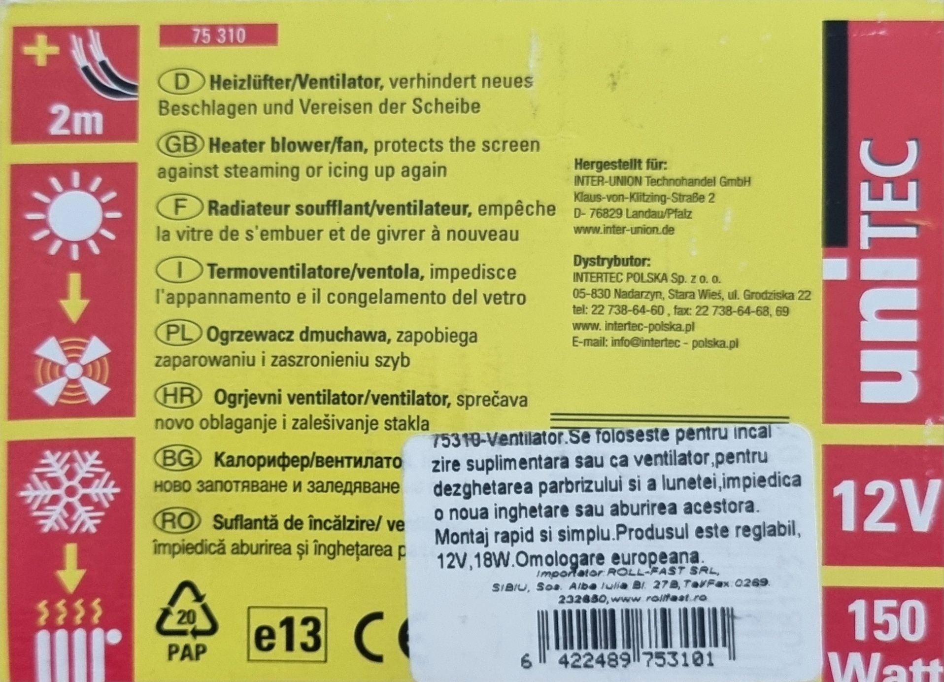 Aeroterma auto 12V