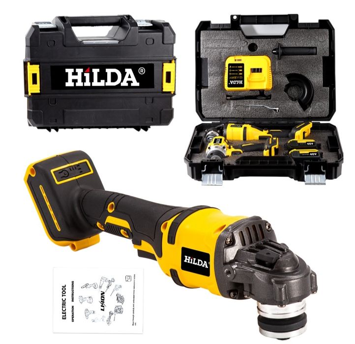 Комплект две машини гайковерт-дрелка и ъглошлайф HILDA 48Vс 2 батерии