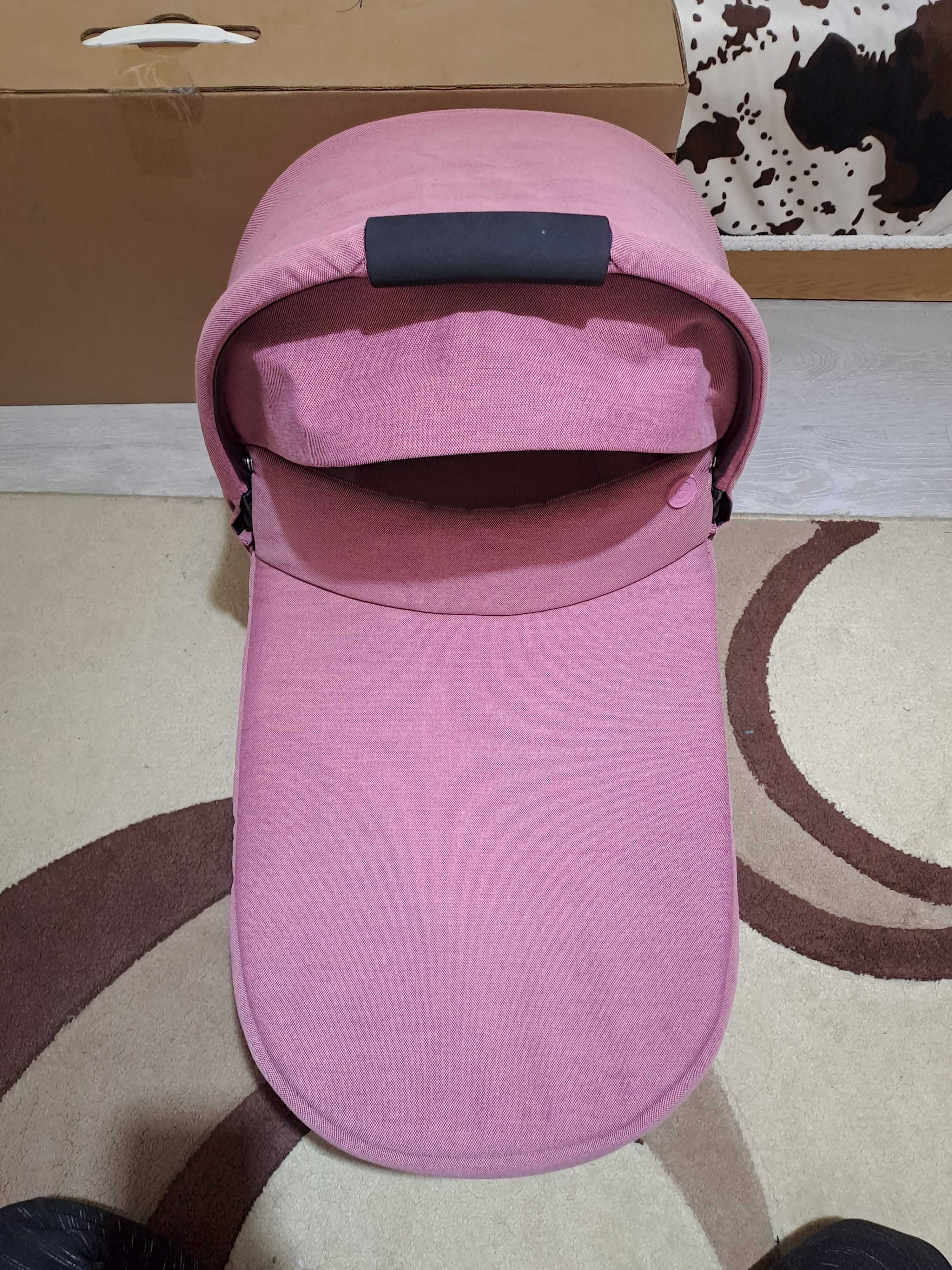 Cybex Кош за новородено Cot S Magnolia Pink + подарък сенник