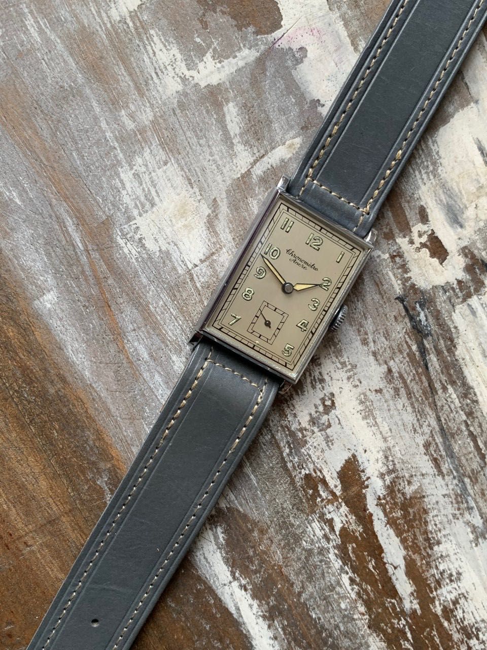 Chronometre Ancre Swiss 15 Rubis New Old Stock 1930г. мъжки часовник