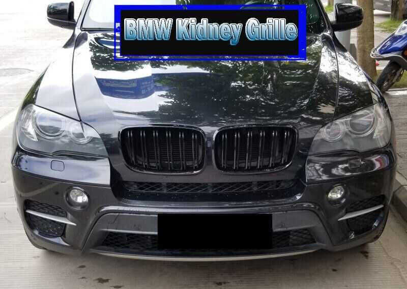 Grila Grile Nari Duble Negre Negru Lucios Radiator Bmw X5 E70 X6 E71