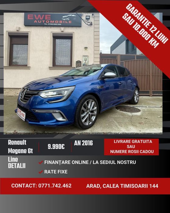 Renault Megan Gt-Line 1,2Tce Rate Fixe Garantie 12 Luni Livrare