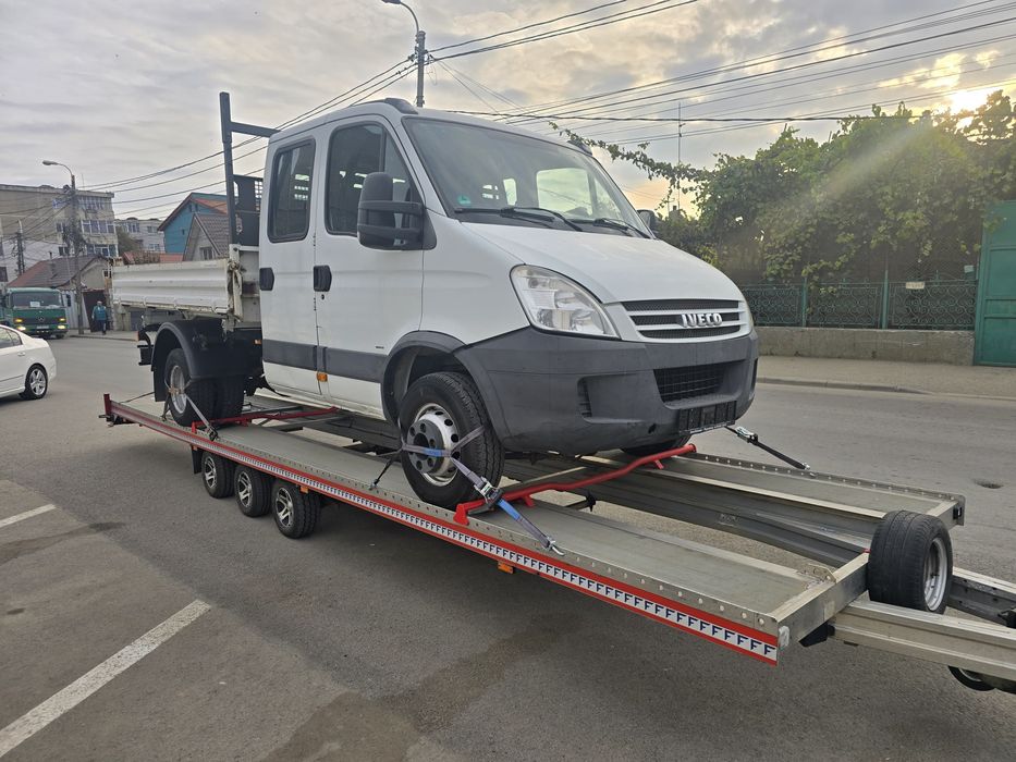 FITZEL DUO TRIDEM 3.5t Platforma Dubla 2 masini 3 axe Remorca Aluminiu