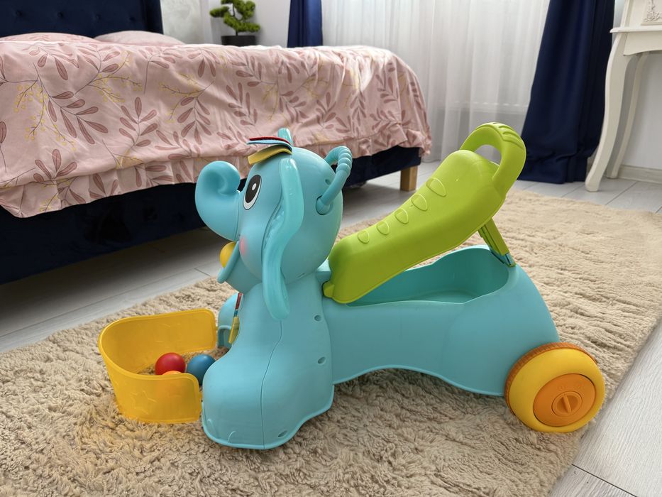 Masinuta fara pedale pentru copii, B Kids, elefant 3 in 1