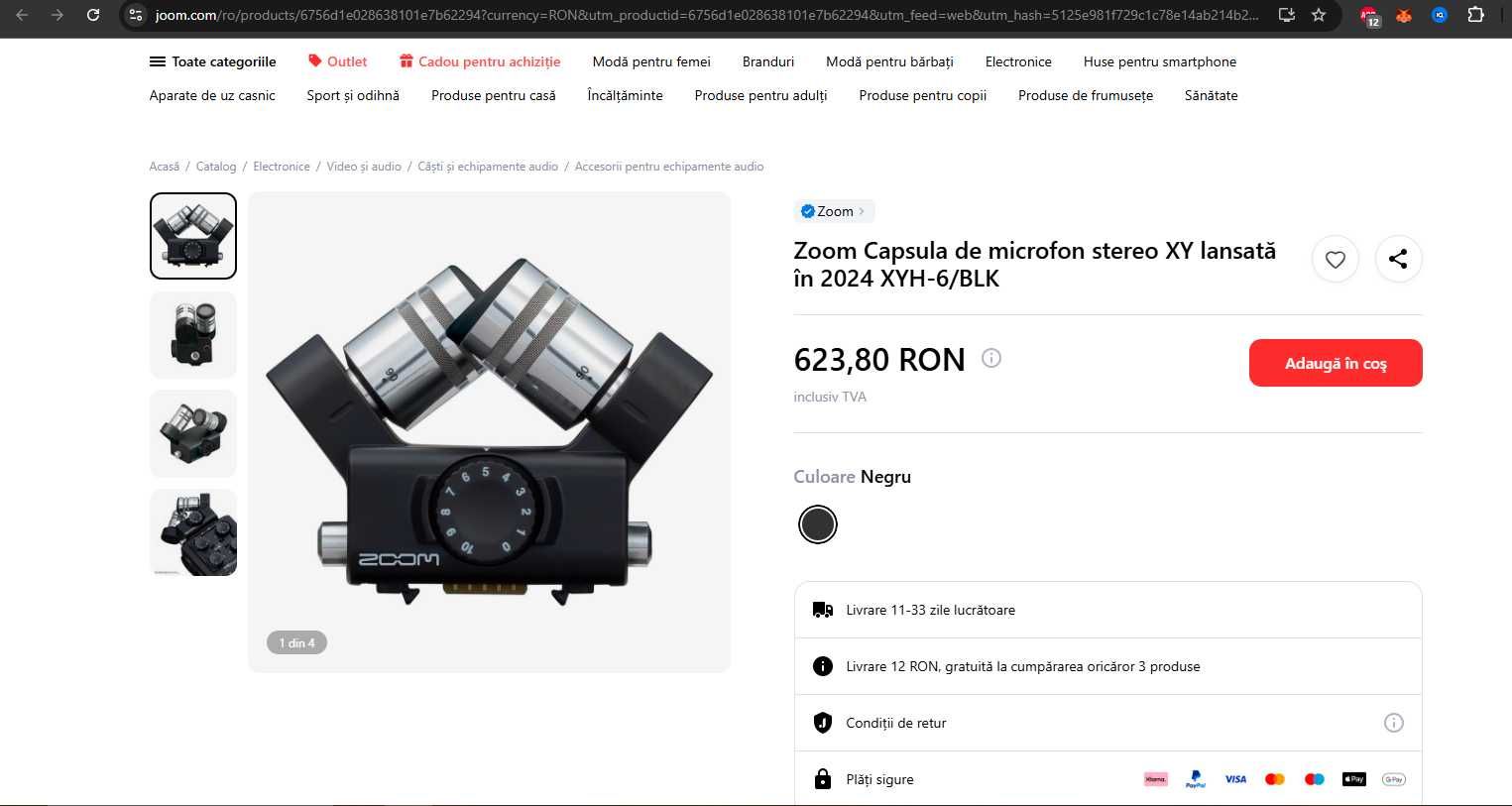 Capsula de microfon stereo Zoom XYH-6