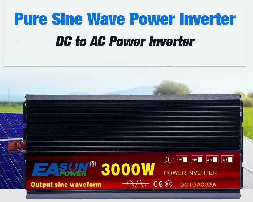 Invertor EASUN 3000w DC 24V/ AC 220V Camioane/TIR/ Rulote/Barci/Camper