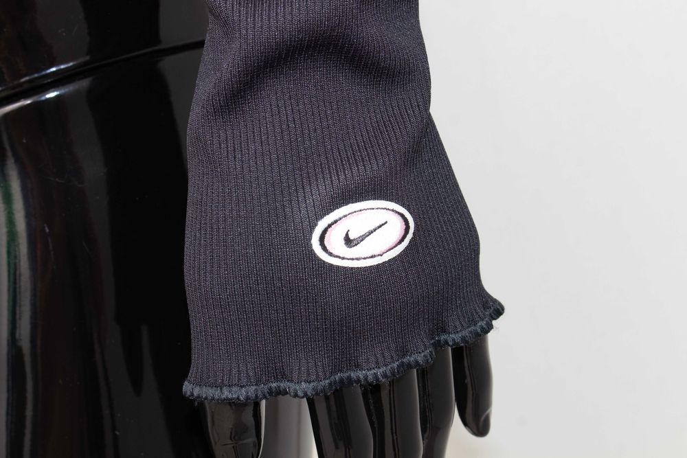 Nike оригинално дамско поло блуза рипсена материя черно S