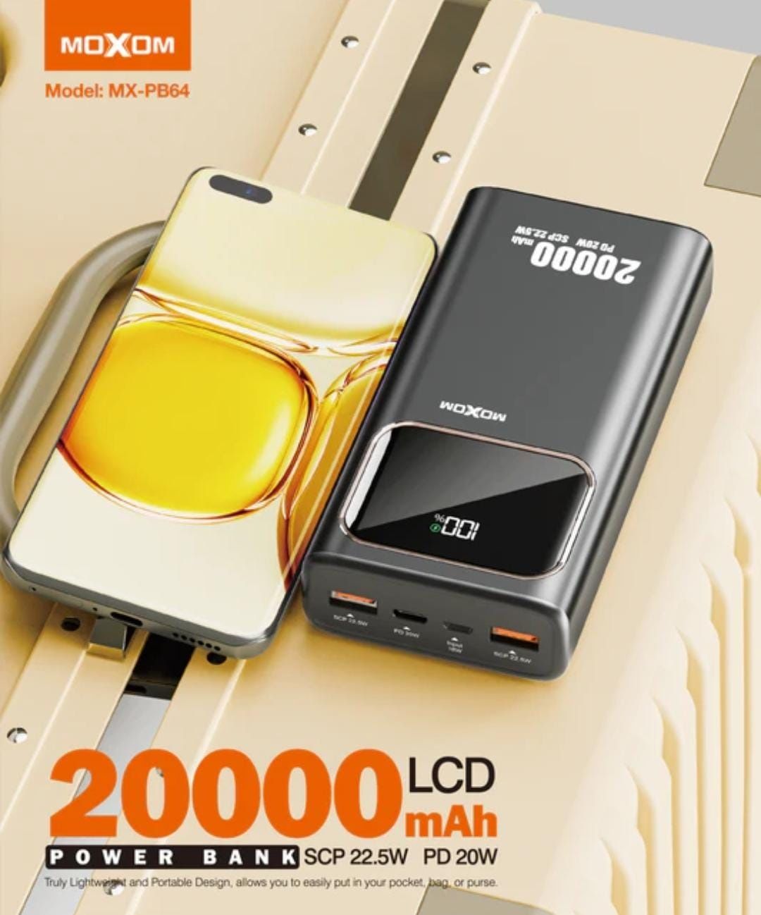 Moxom PD 22.5W 20000mAh быстрая зарядка