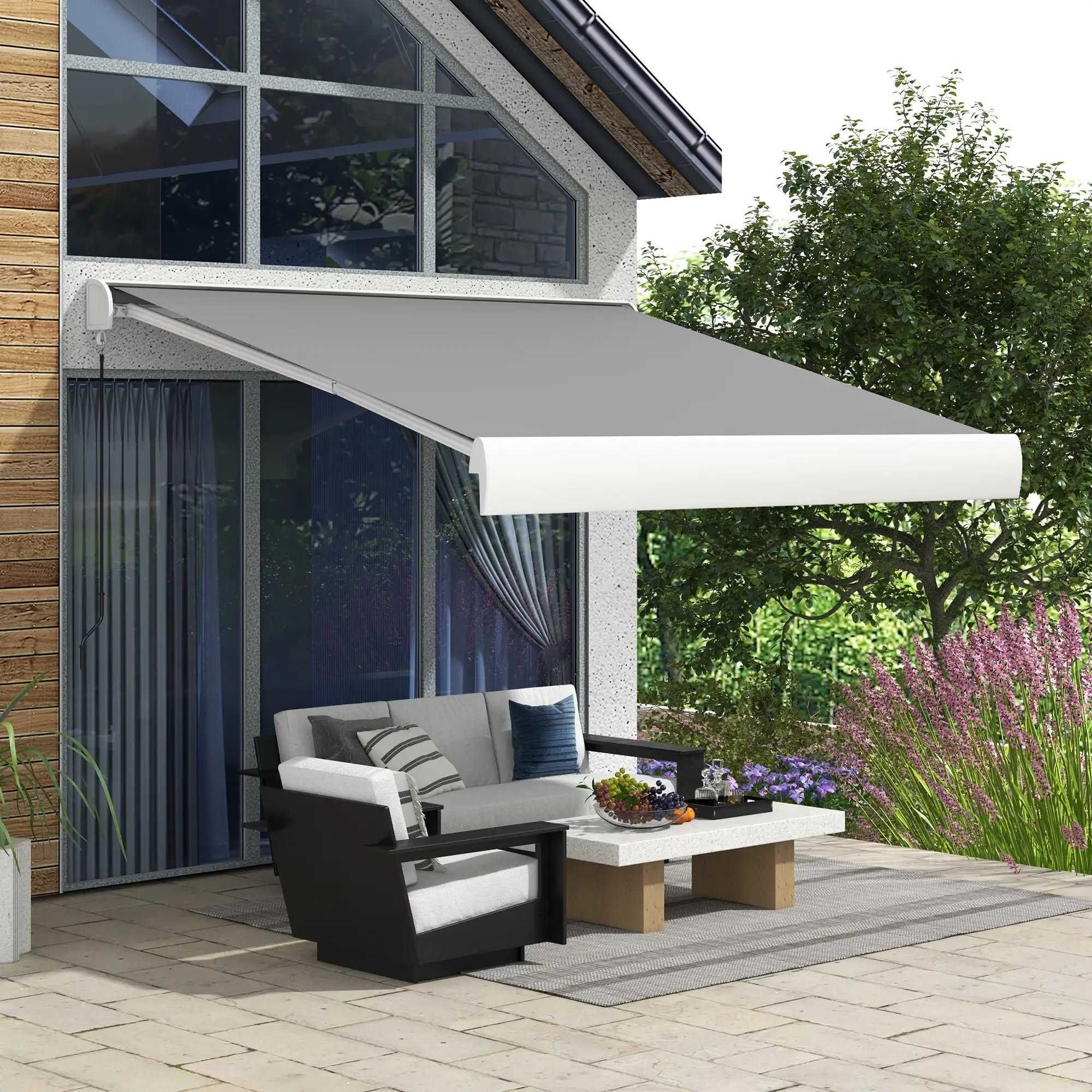 Тента Outsunny, електрическа/ръчно прибираща се,  3 x 2,5 м