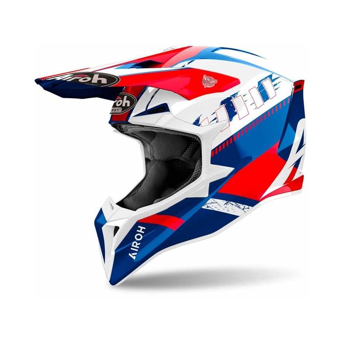 Мотокрос каска AIROH WRAAAP FEEL Blue Red Gloss