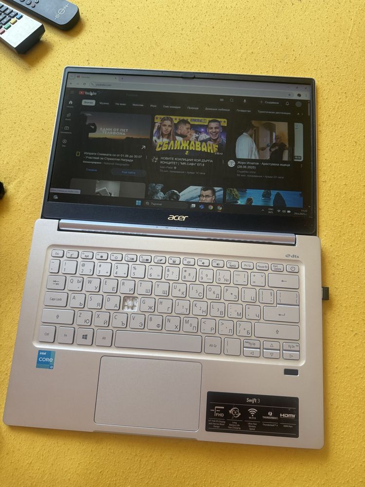 Лаптоп acer swift 3 ultrabook светеща клавиатура