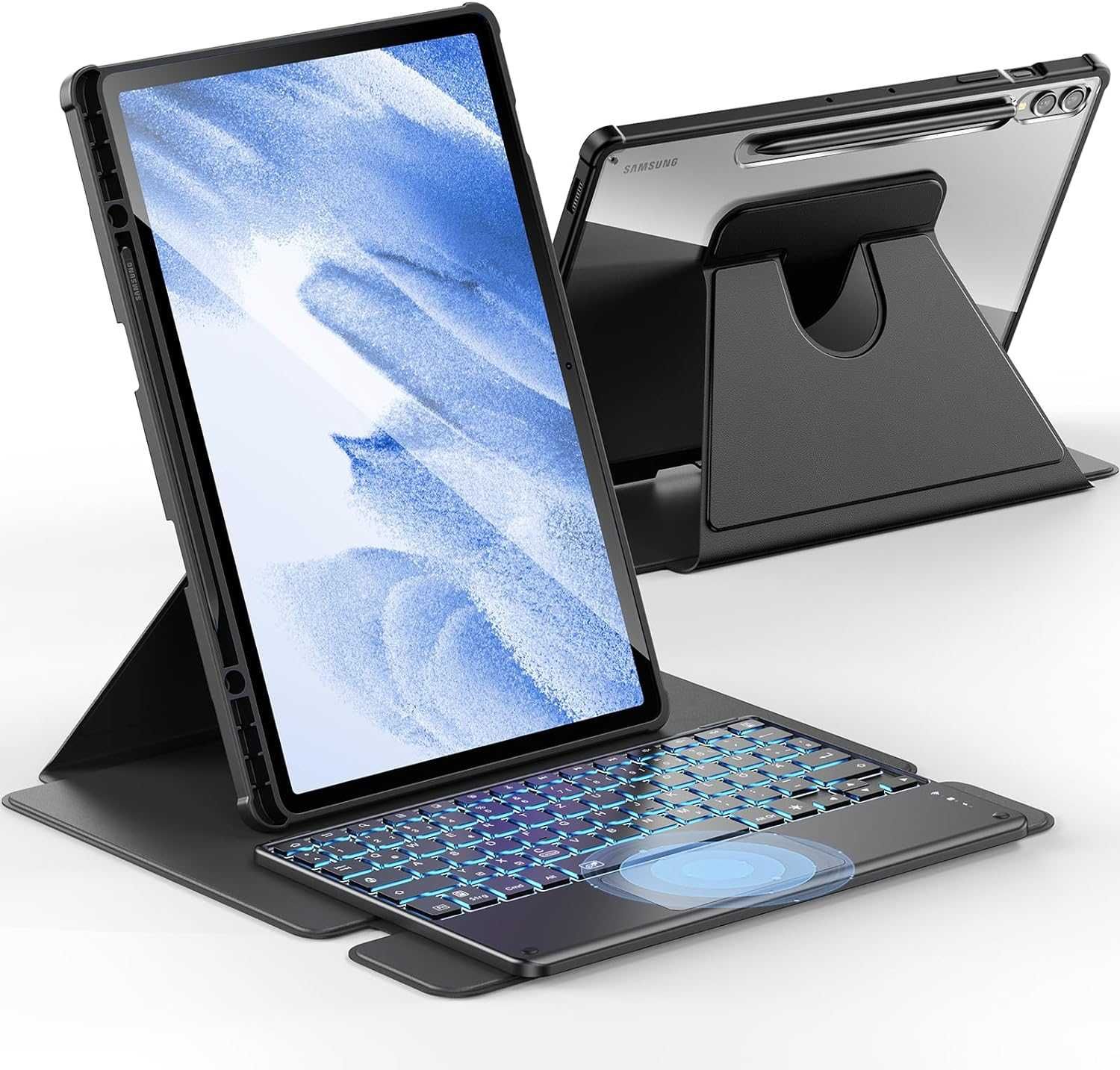 INFILAND Husă Tastatura Samsung Galaxy Tab S9 FE+ Plus/S9+ Plus QWERTZ