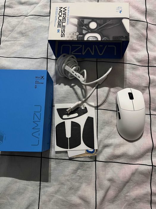 Гейминг мишка Lamzu - MAYA X 8K, оптична, безжична, бяла