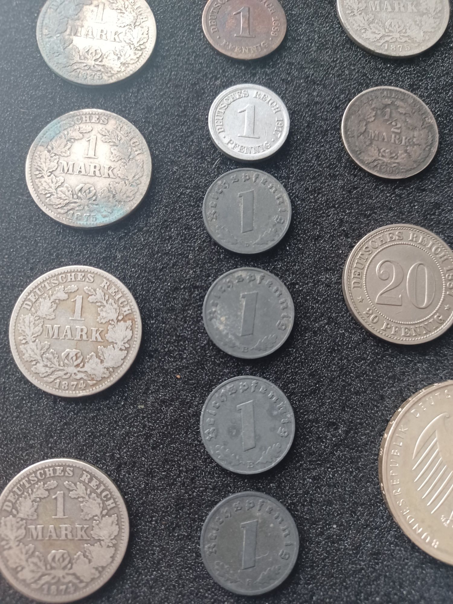 Colectie monede Germania 1 marca, 2, 3, 5 marci, pfennig 3. Reich