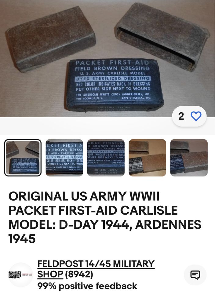 Pachet sigilat prim ajutor US Army WW2