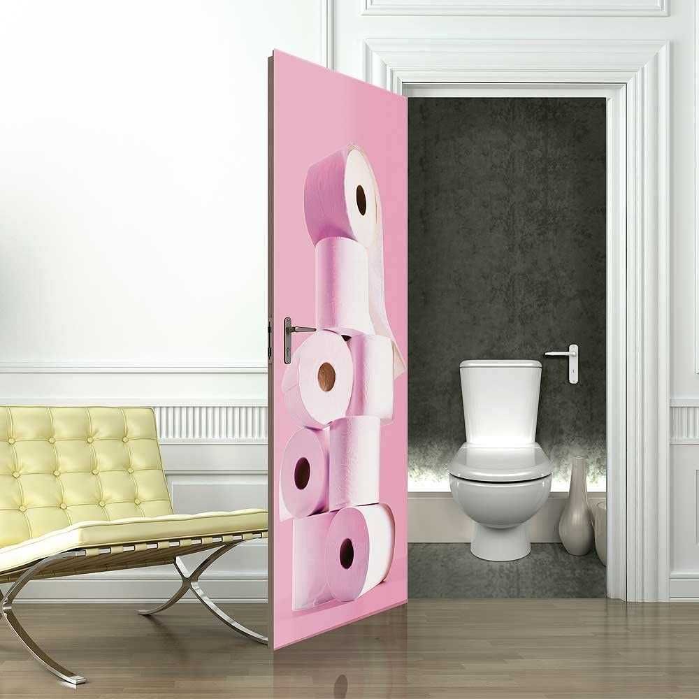 фототапет, за стена,тоалетна хартия, 3D тапети, Стикер за врата