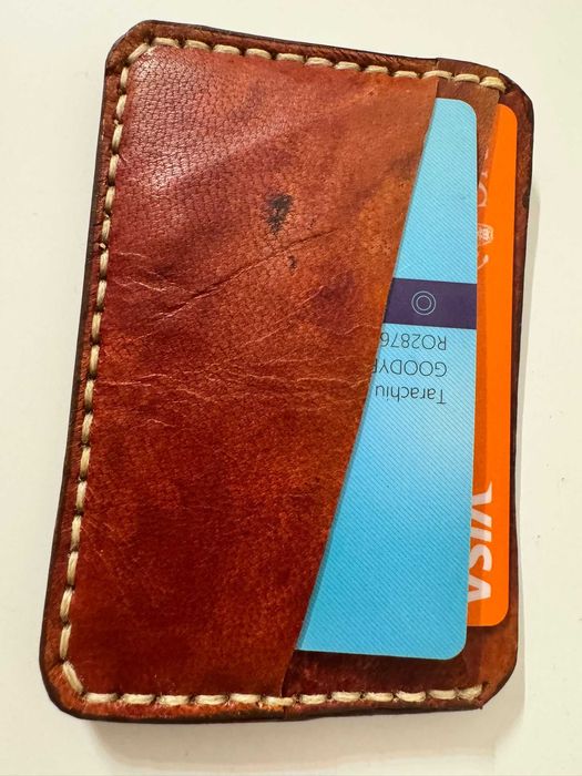 Portcard piele naturala handmade