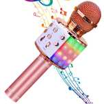 Microfon Karaoke Portabil pentru Copii, cu Bluetooth, Difuzor, USB