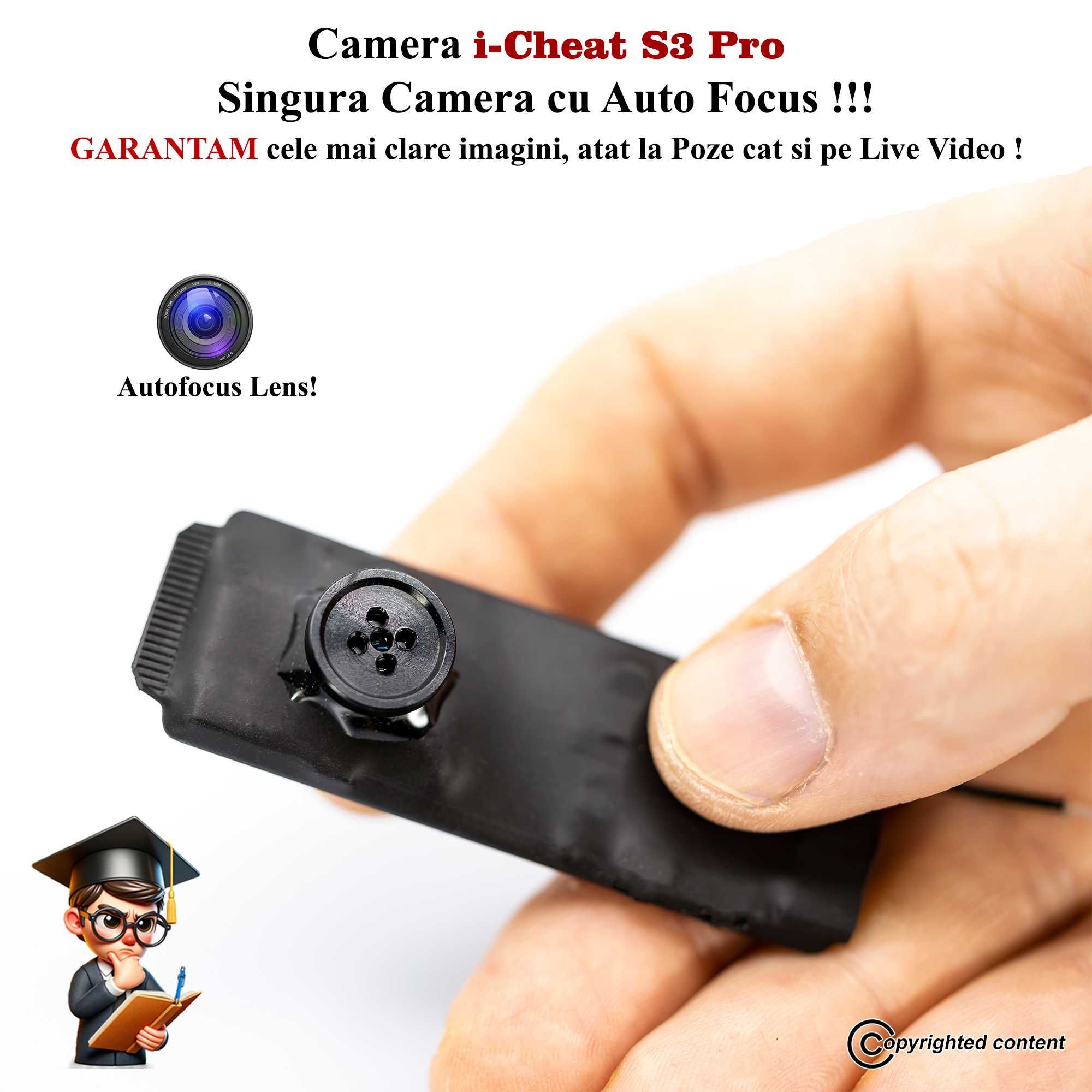 Casca de Copiat cu Camera in Nasture i-Cheat S4 Fara Telefon NOU 2024