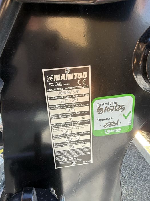 Winch de 6T Nou Manitou MRT macara