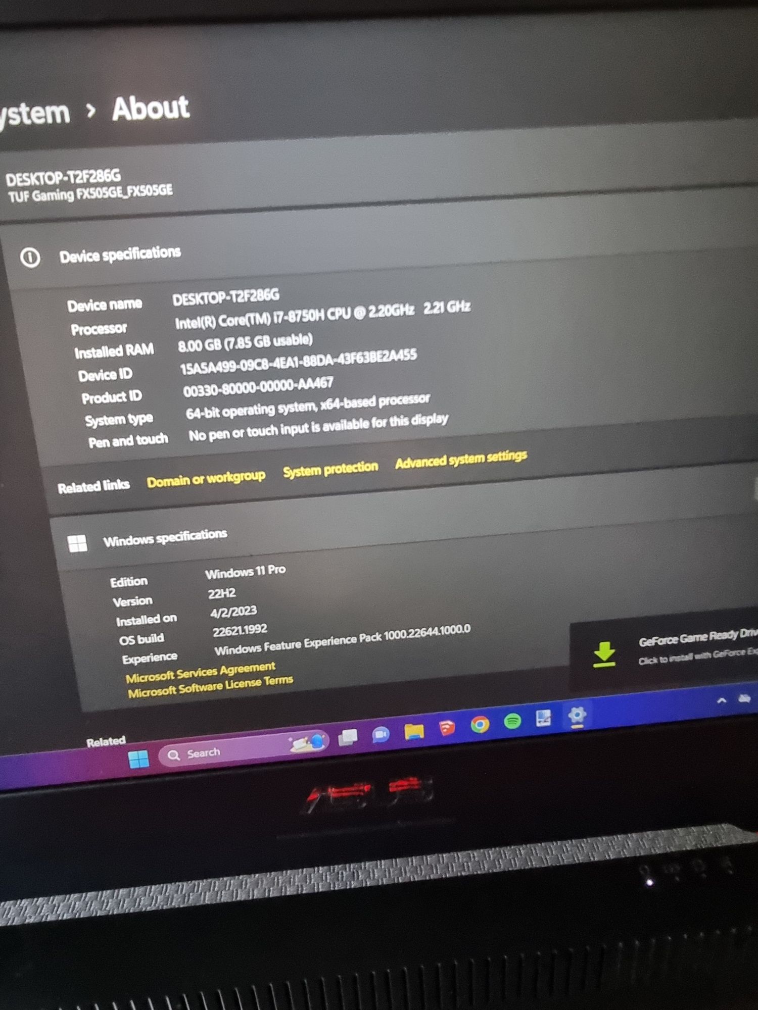 Лаптоп Asus TUF 15" FX505G в перфектно състояние работа и гейминг!